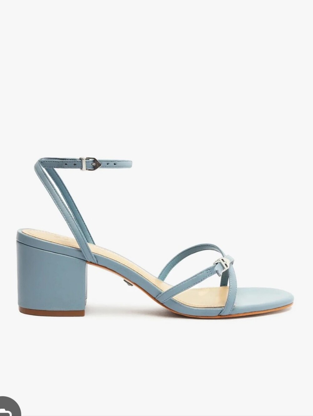 SCHUTZ Liliana Ankle-Strap Block Heel Sandal in  Blue
